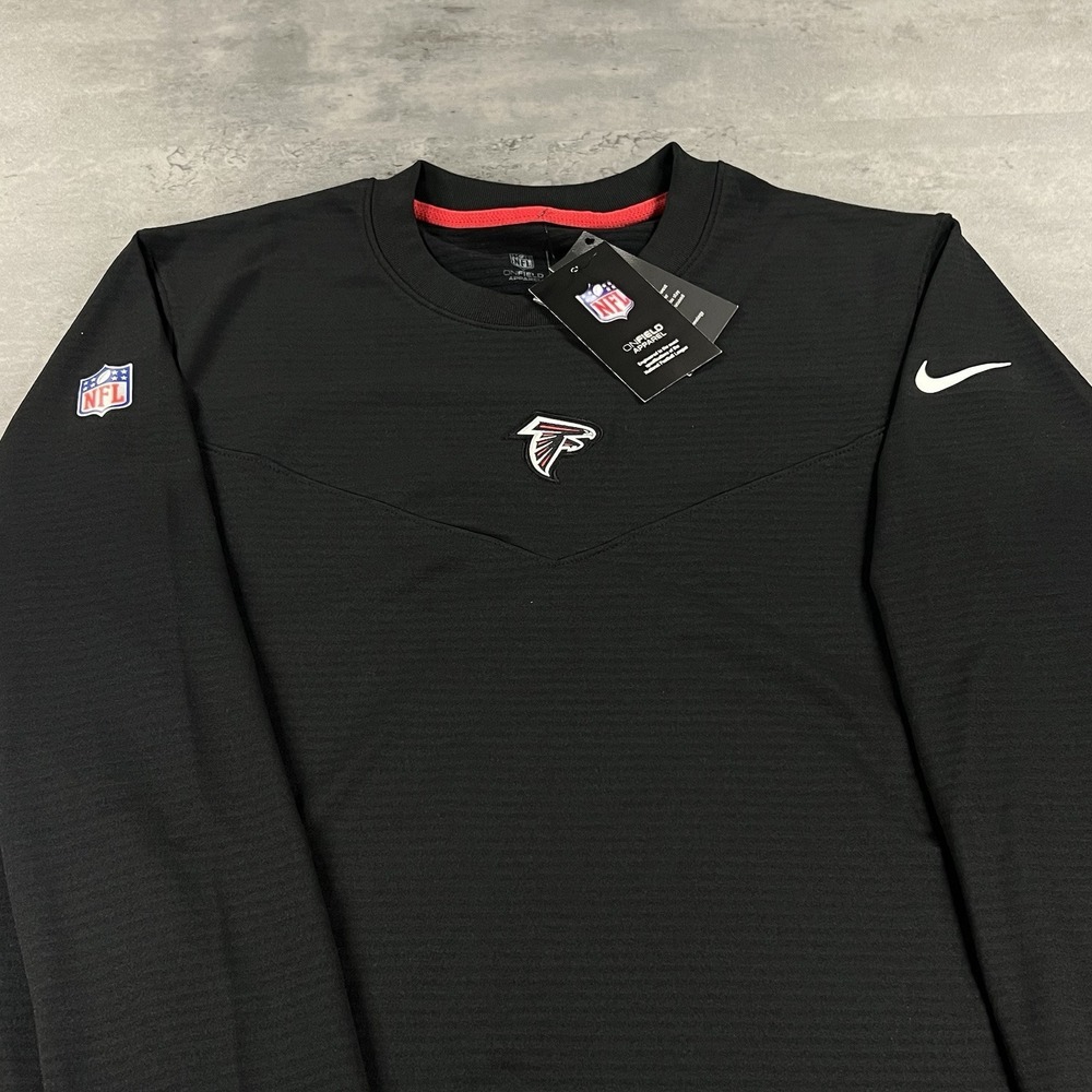 Nike Atlanta Falcons Sweatshirt Mens Small Black Sideline Club Fleece Coach